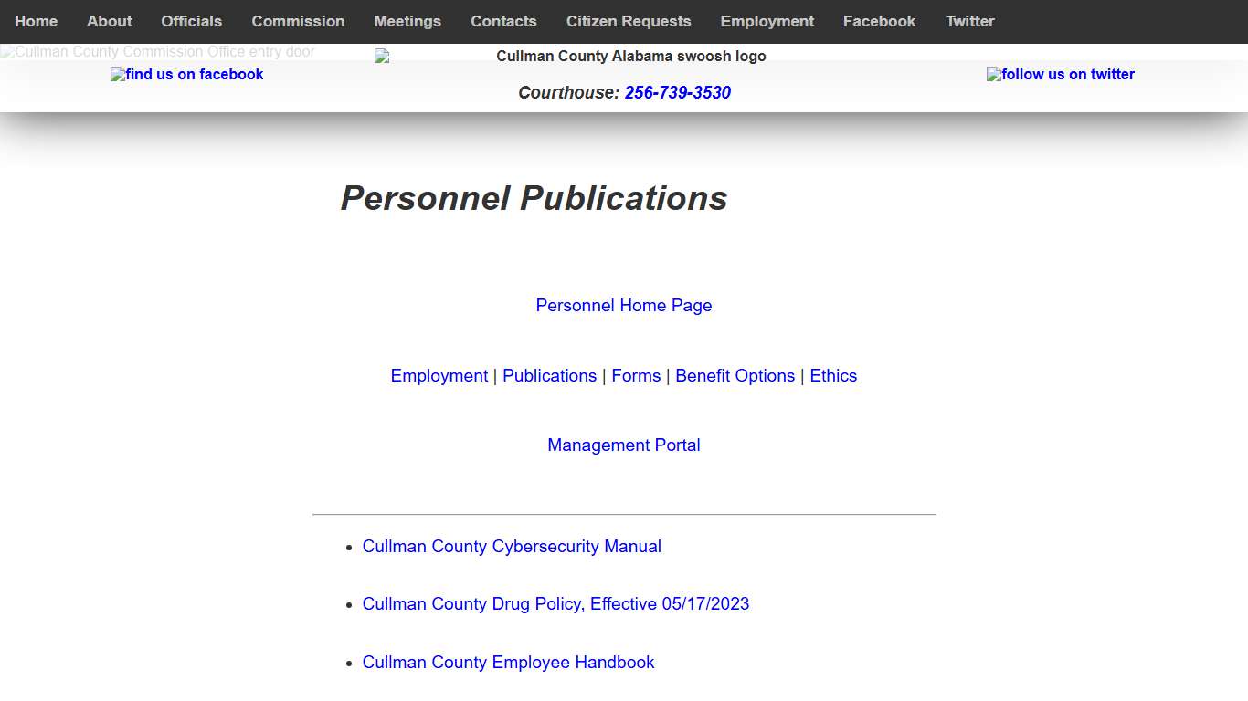 Cullman County, Alabama Official Website Personnel Publications